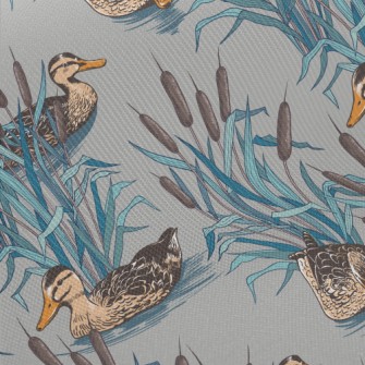 Hand Drawn Wild Duck Twill