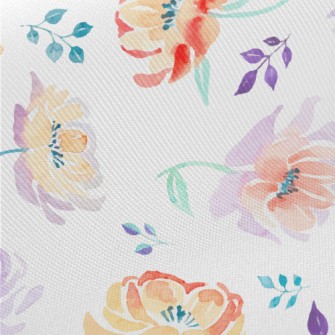 Colorful Watercolor Roses Twill