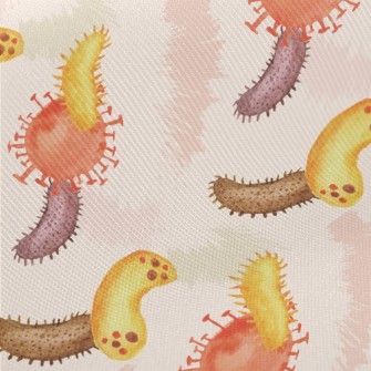Hand Drawn Colorful Bacteria Twill