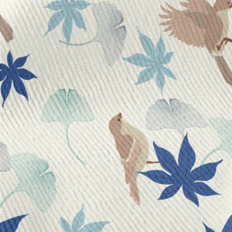 Colorful Leaves And Birds Standard Corduroy