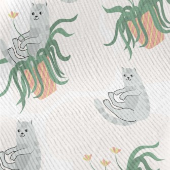 Cats Playing In Potted Plants Standard Corduroy