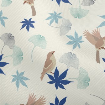 Colorful Leaves And Birds Dobby