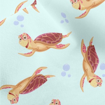 Happy Cartoon Turtle Micro Fleece