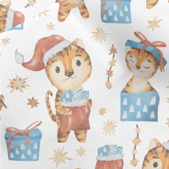 Merry Christmas Little Tiger Micro Fleece