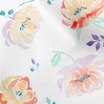Colorful Watercolor Roses Micro Fleece