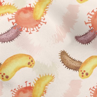 Hand Drawn Colorful Bacteria Micro Fleece