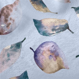 Colorful Watercolor Leaves Minky