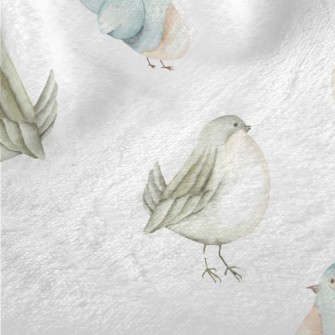 Cute Watercolor Bird Minky