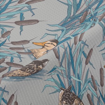 Hand Drawn Wild Duck Piqué