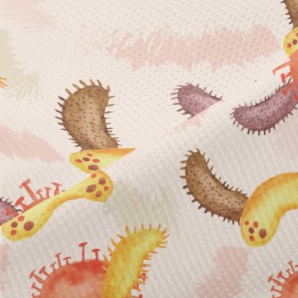 Hand Drawn Colorful Bacteria Piqué