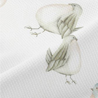 Cute Watercolor Bird Piqué