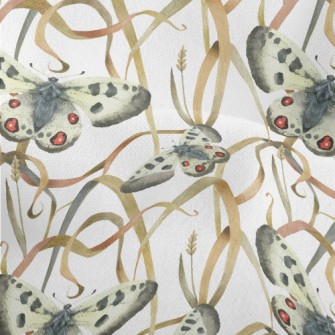 Watercolor Meadow Butterfly Lightweight Performance Linen
