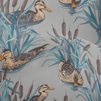 Hand Drawn Wild Duck Lightweight Performance Linen