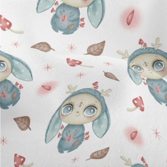 Hand Drawn Fantasy Elves Lightweight Performance Linen