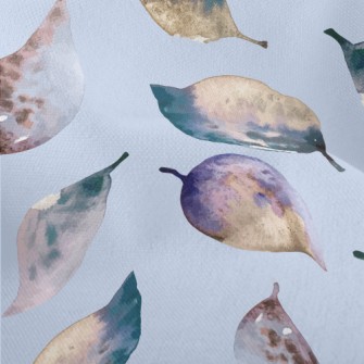 Colorful Watercolor Leaves Lightweight Performance Linen