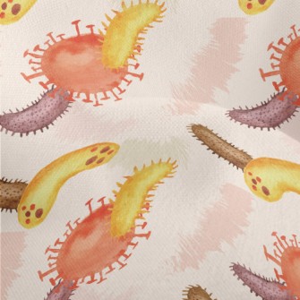 Hand Drawn Colorful Bacteria Lightweight Performance Linen