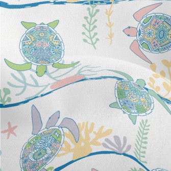 Ethnic Hand-painted Turtle Lightweight Performance Linen