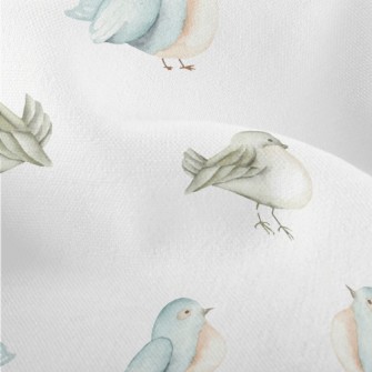 Cute Watercolor Bird Lightweight Performance Linen