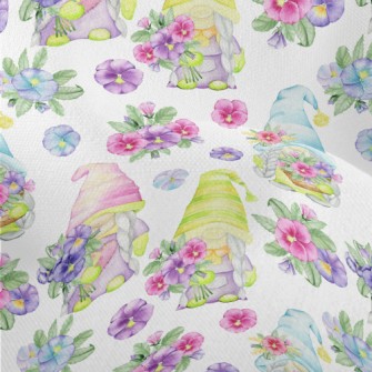 Hand Drawn Flower Gnome Lightweight Performance Linen