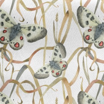 Watercolor Meadow Butterfly Jersey Backed Fleece