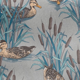 Hand Drawn Wild Duck Jersey Backed Fleece