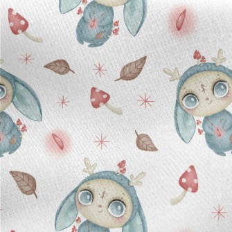 Hand Drawn Fantasy Elves Jersey Backed Fleece