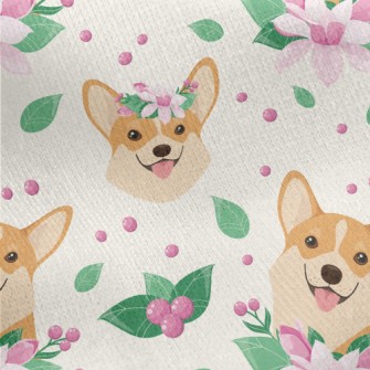 Happy Smiling Shiba Inu Jersey Backed Fleece