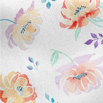 Colorful Watercolor Roses Jersey Backed Fleece