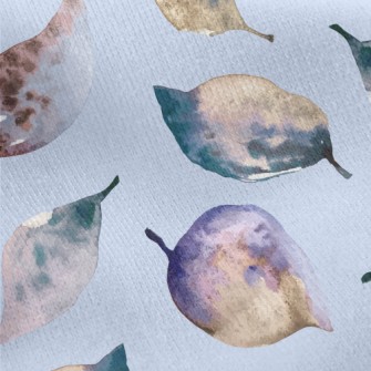Colorful Watercolor Leaves Jersey Backed Fleece