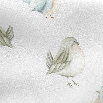 Cute Watercolor Bird Jersey Backed Fleece