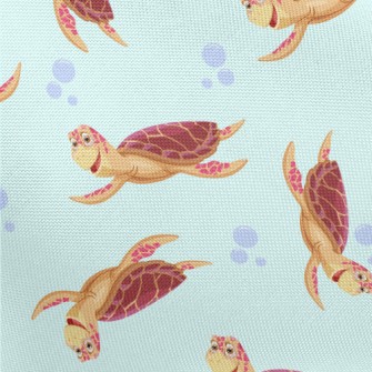 Happy Cartoon Turtle Pongee