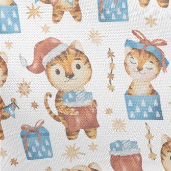 Merry Christmas Little Tiger Pongee