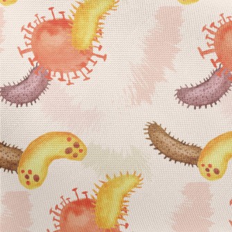 Hand Drawn Colorful Bacteria Pongee