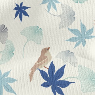 Colorful Leaves And Birds Stretch Jersey
