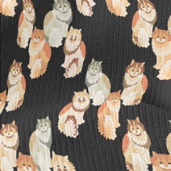 Exquisite Cat Graffiti Stretch Jersey