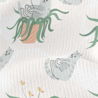 Cats Playing In Potted Plants Stretch Jersey