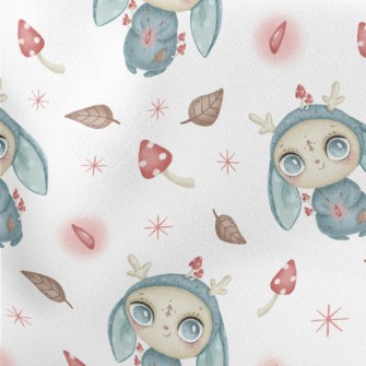 Hand Drawn Fantasy Elves Lightweight Cotton Poplin