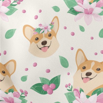 Happy Smiling Shiba Inu Lightweight Cotton Poplin
