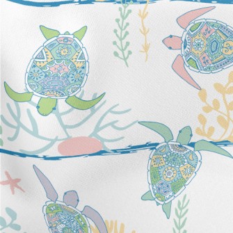 Ethnic Hand-painted Turtle Lightweight Cotton Poplin