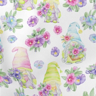 Hand Drawn Flower Gnome Lightweight Cotton Poplin