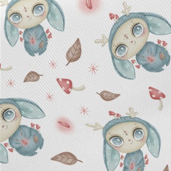 Hand Drawn Fantasy Elves Midweight Cotton Poplin