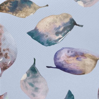 Colorful Watercolor Leaves Midweight Cotton Poplin