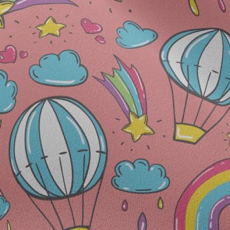 Cartoon Doodle Hot Air Balloon Chiffon