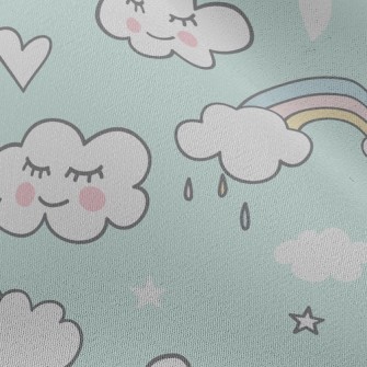 Blushing Rainbow White Clouds Chiffon