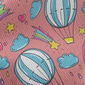 Cartoon Doodle Hot Air Balloon Standard Corduroy