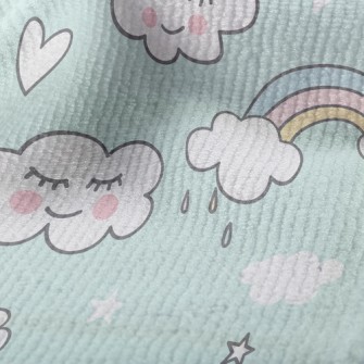 Blushing Rainbow White Clouds Terry