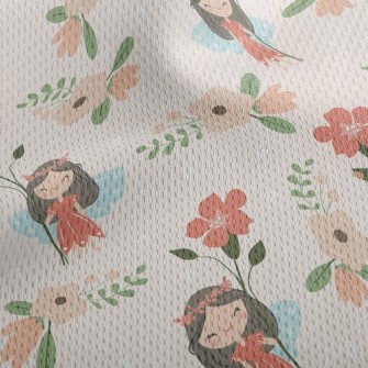Shy Flower Fairy Athletic Mesh Flat Back