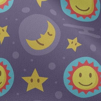 Big Eyes Sun Stars Moon Chiffon