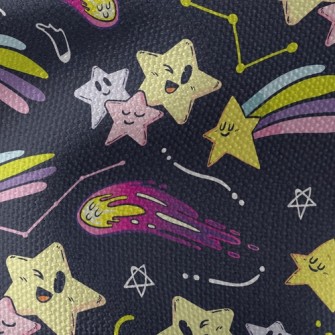 Winking Emoticon Shooting Star Waterproof Canvas