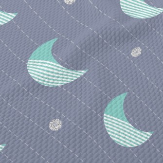 Diagonal Striped Crescent Moon Birdseye Piqué